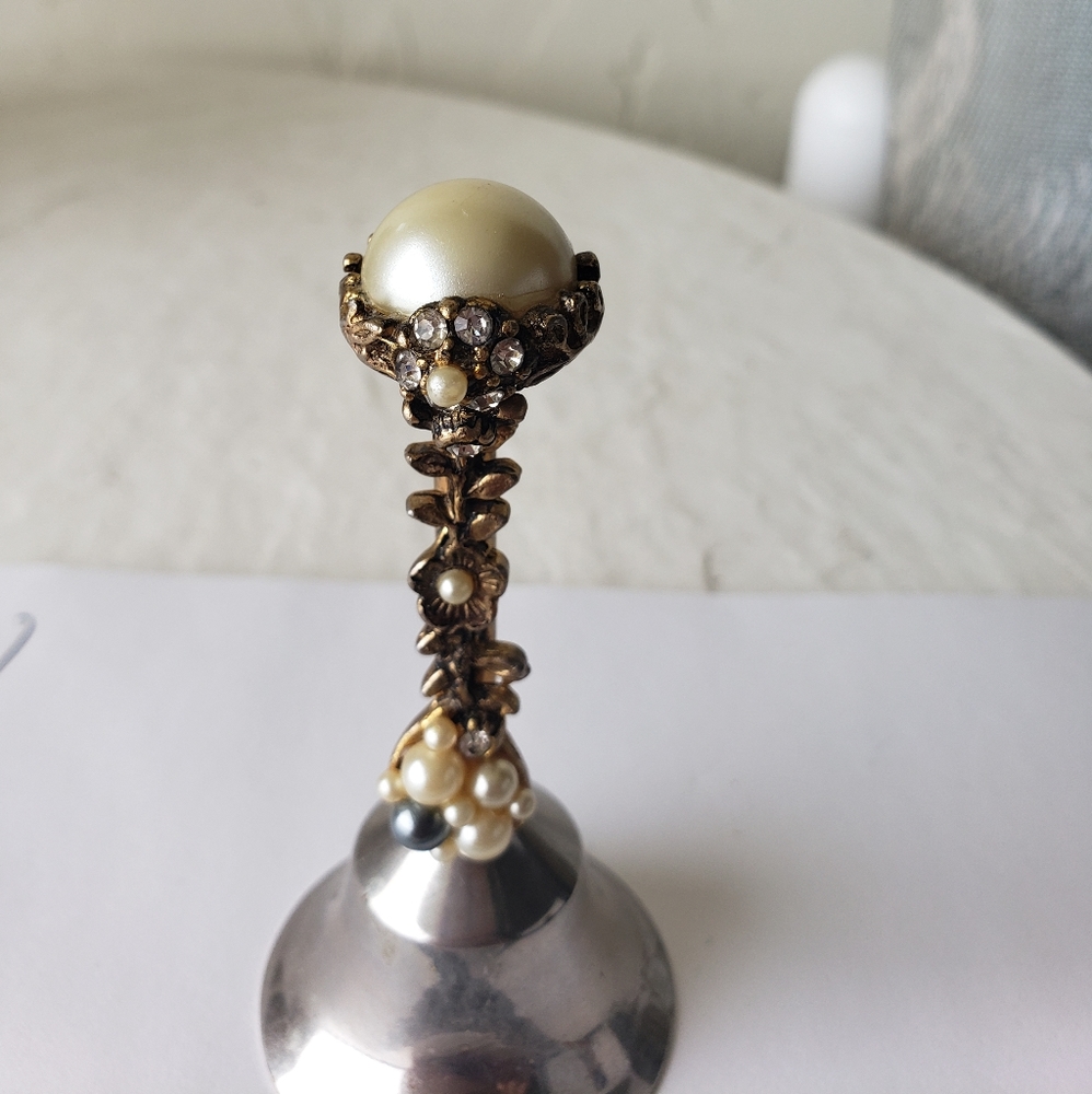 Pearl and Crystal encrusted Dinner Bell